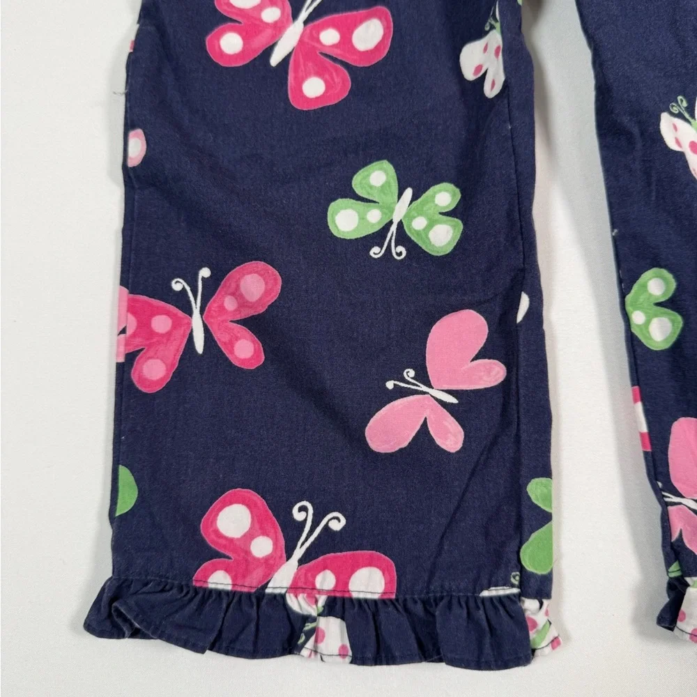 GYMBOREE Girls Butterfly Print Cotton Pants 18 To 24‎ Months Navy Pink